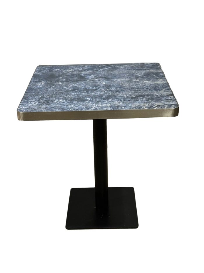 Silver Edge Marble Table Blue