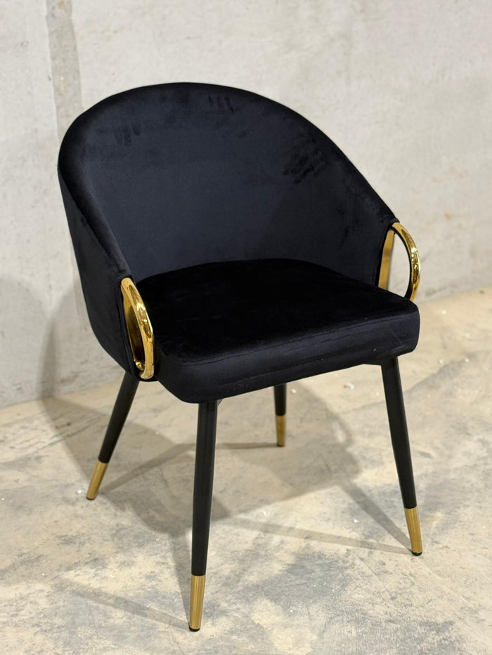 Black gold handle chair