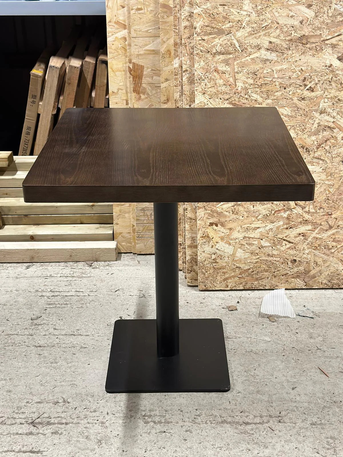 Wood Restaurant Table Dark Brown Wood Straight Edge