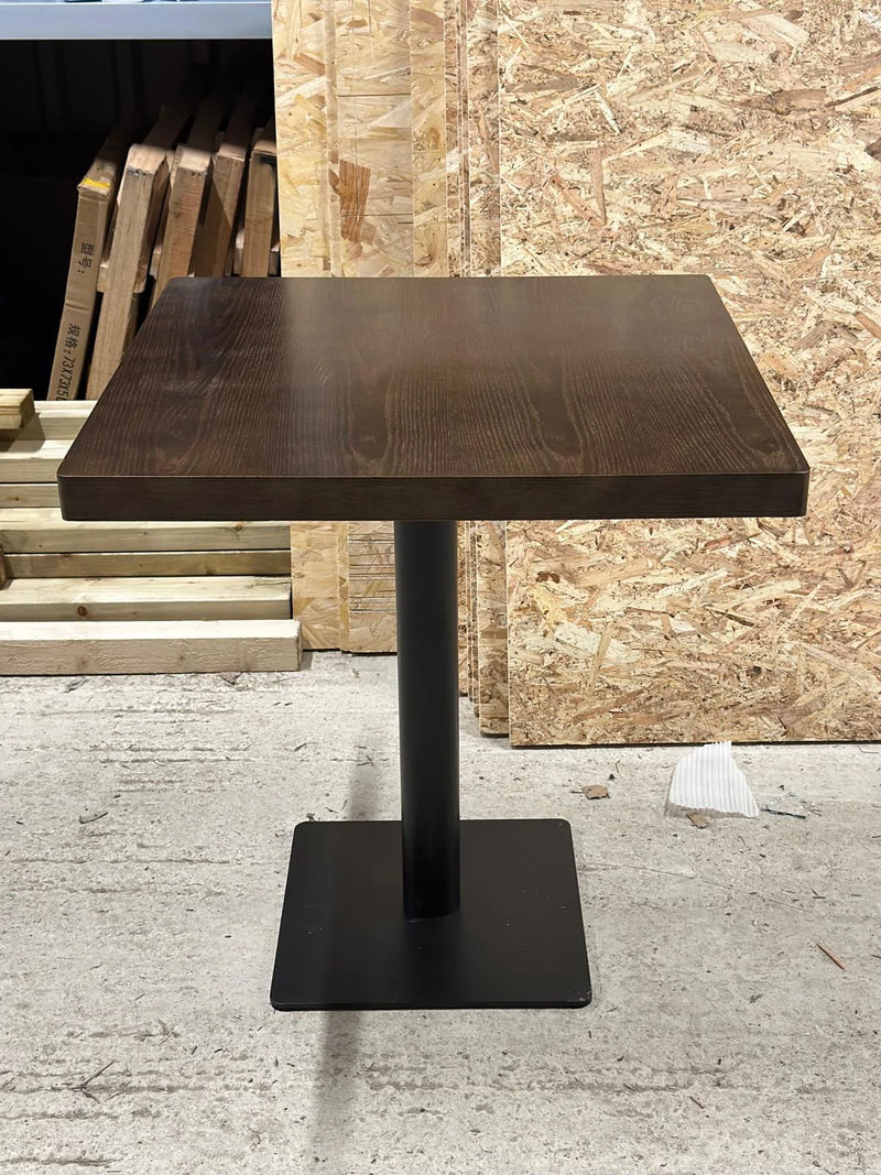 Wood Restaurant Table Dark Brown Wood Straight Edge