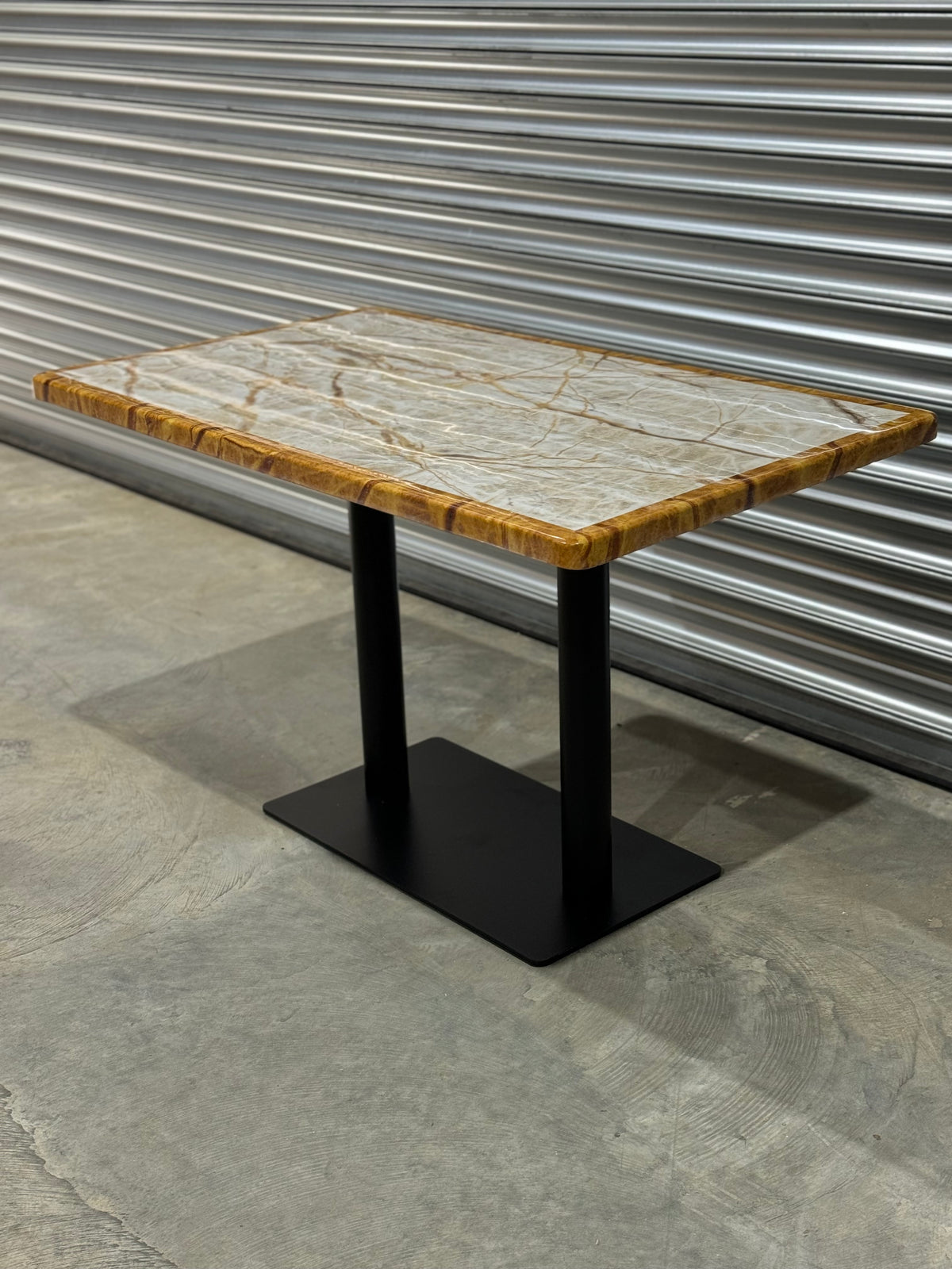 Natural Bordered Marble Restaurant Table