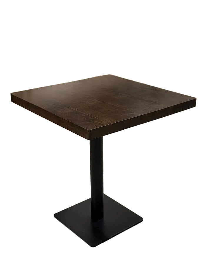 Wood Restaurant Table Dark Brown Wood Straight Edge