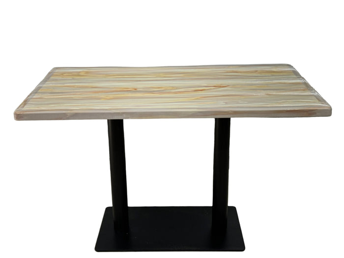Natural Bordered Marble Restaurant Table White