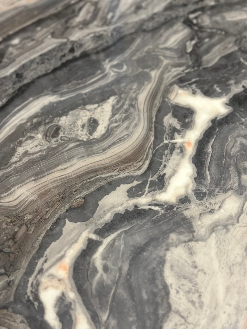 Grey Waves Marble Table, Close up