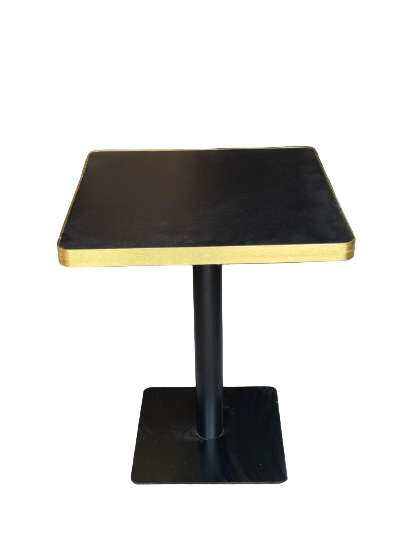 Matt Black Marble Table Gold Edge