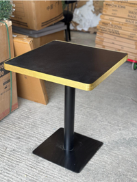 Matt Black Marble Table Gold Edge