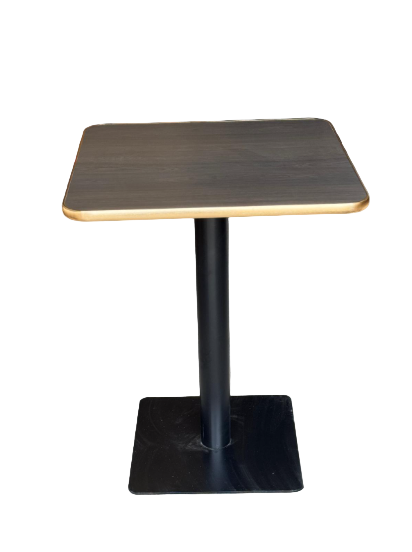 Walnut Thin Effect Marble Table Gold Edge
