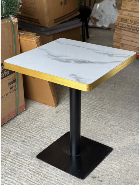 White Marble Table (Gold Edge)