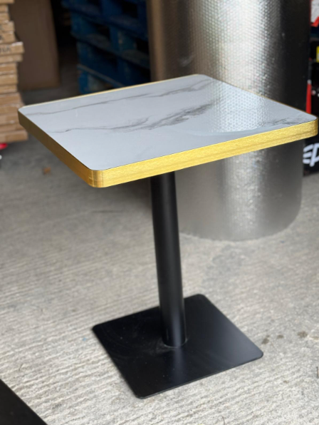 White Marble Table (Gold Edge)