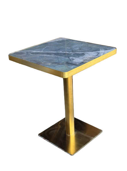 Teal Green Marble Table Gold Edge