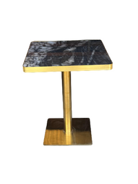 Black Rain Forest Marble Table Gold Edge
