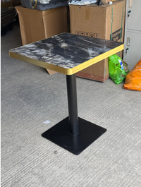 Black Rain Forest Marble Table Gold Edge