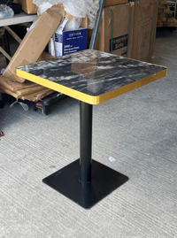 Black Rain Forest Marble Table Gold Edge