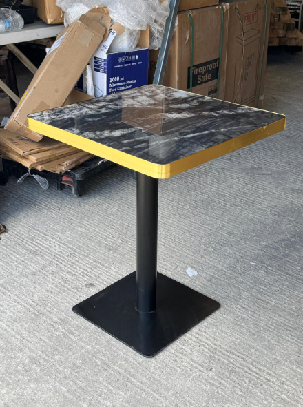 Black Rain Forest Marble Table Gold Edge