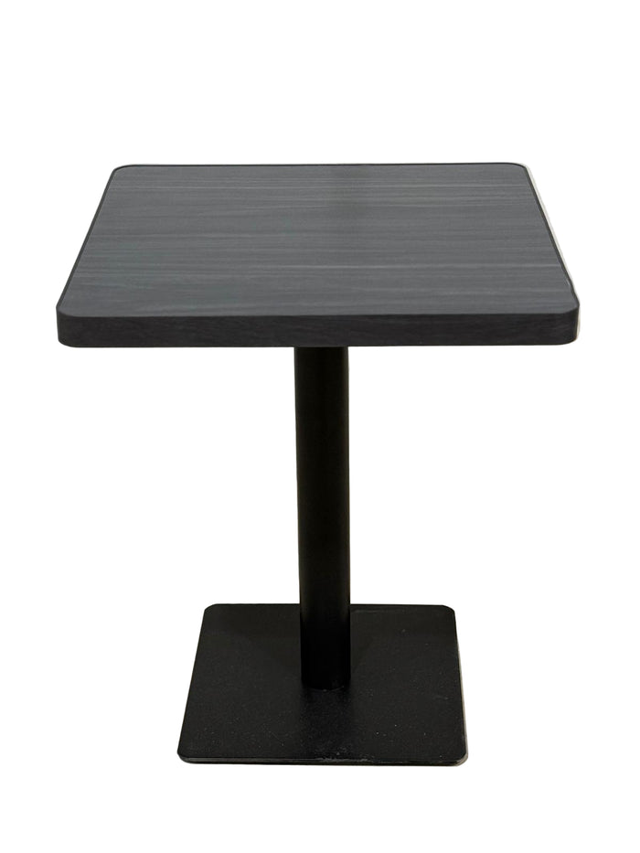 Grey Wood Effect Marble Restaurant Table Black Base