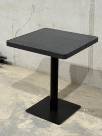 Grey Wood Effect Marble Restaurant Table Black Base