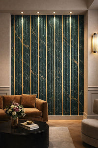 Green/Gold Marble Effect Wall Panel