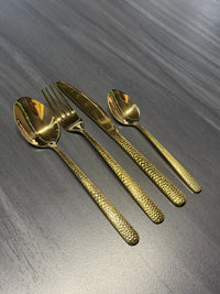Luxury Hammered Gold Cutlery Set