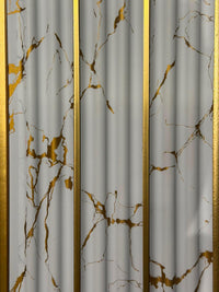 White/Gold Marble Effect Wall Panel