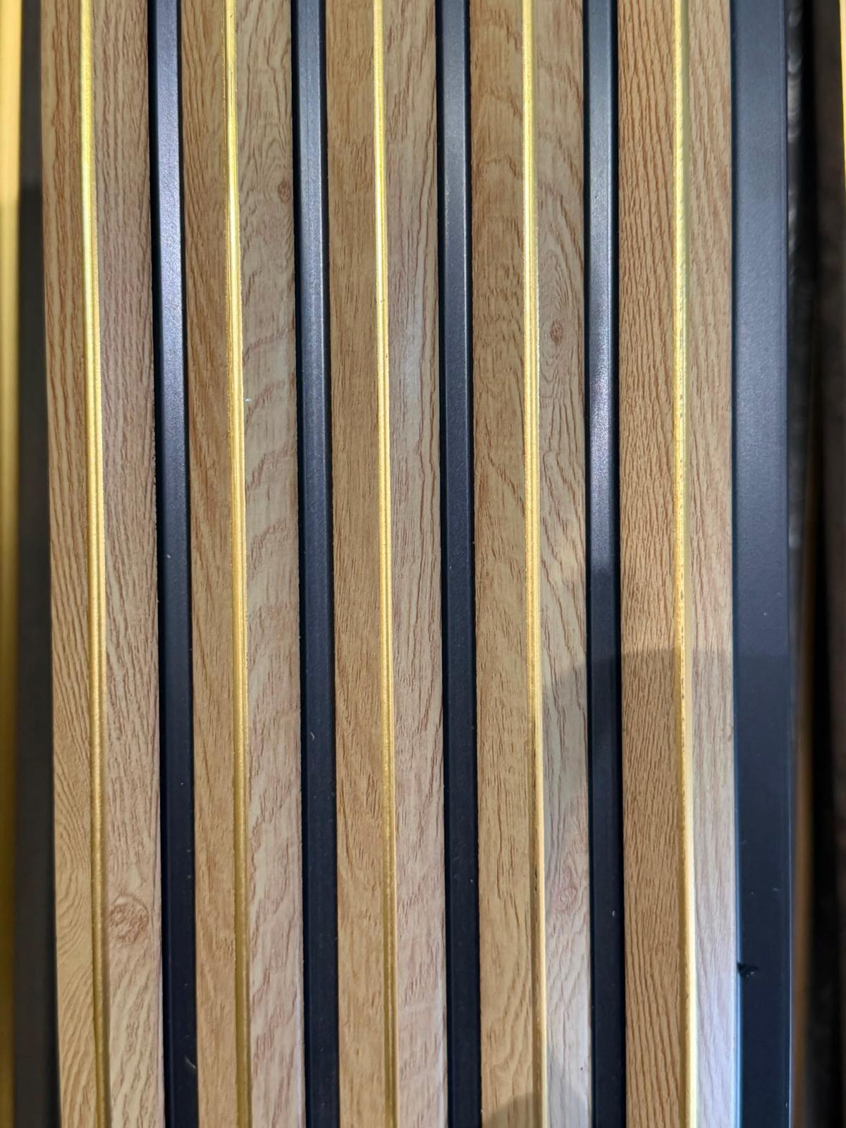 Oak Wood/Gold Effect Panel