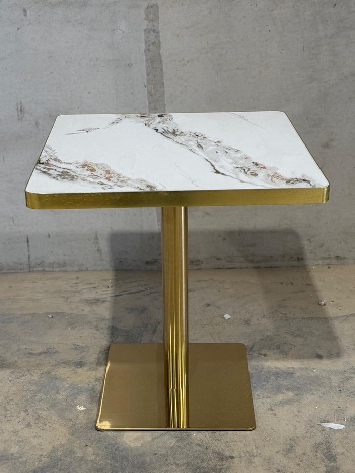White Brown Patterned Restaurant Marble Table