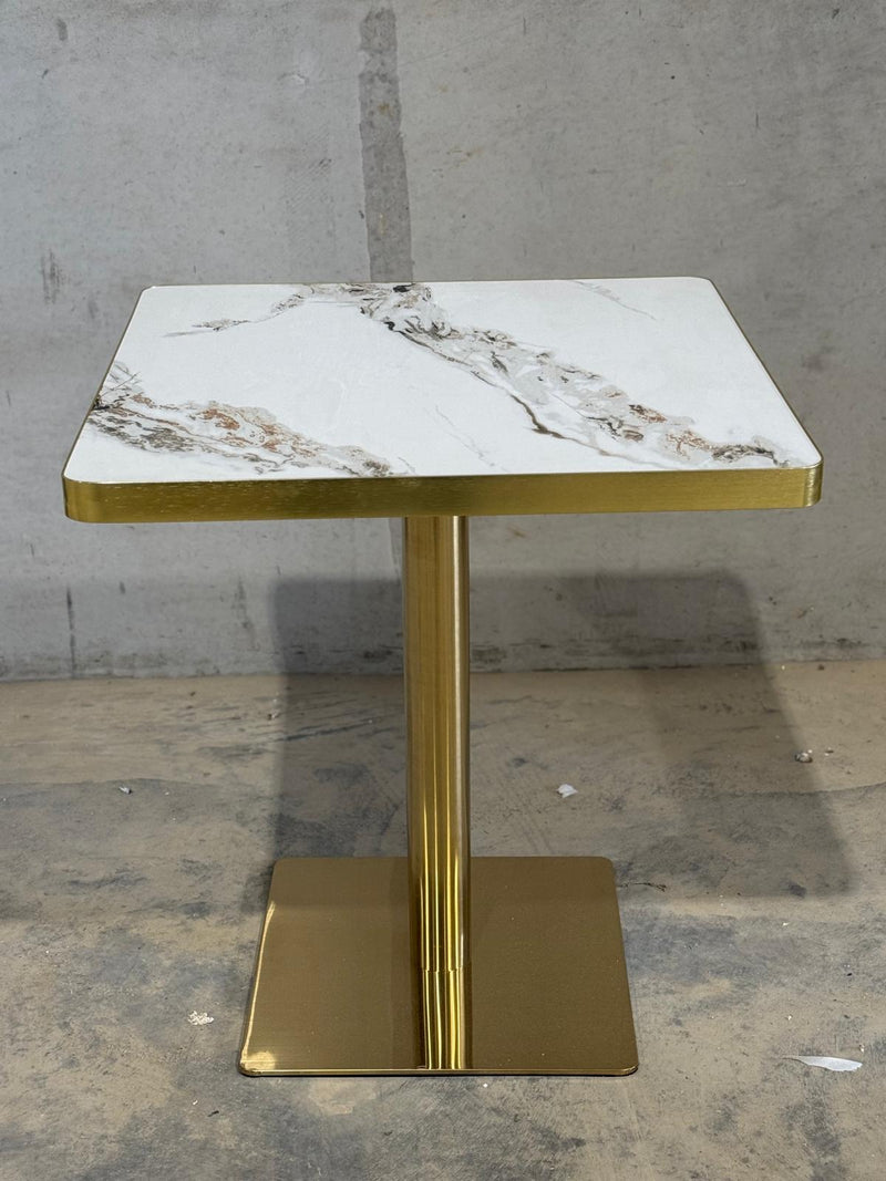 White Brown Patterned Restaurant Marble Table