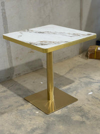 White Brown Patterned Restaurant Marble Table