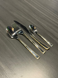 Premium Stainless Steel Cutlery Set with Gold Pattern Handle