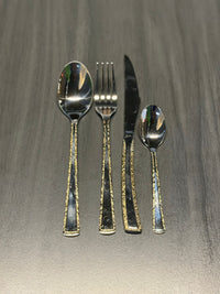 Premium Stainless Steel Cutlery Set with Gold Pattern Handle
