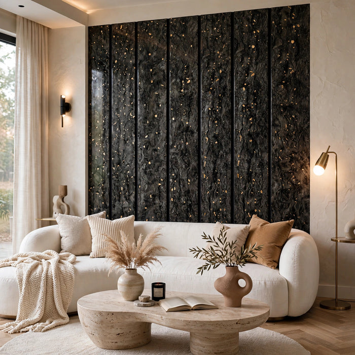 Charcoal/Black  Marble Effect Wall Panel