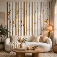 White/Gold Marble Effect Wall Panel
