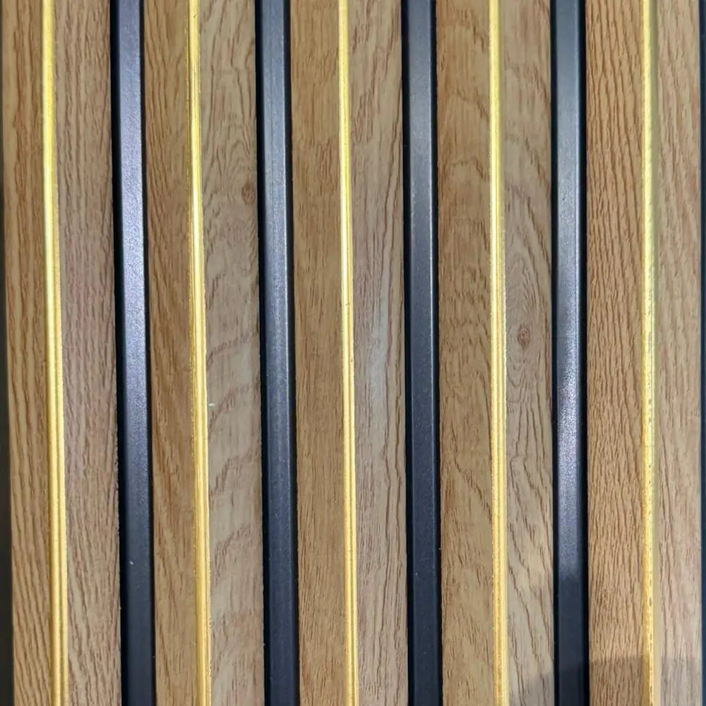 Oak Wood/Gold Effect Panel
