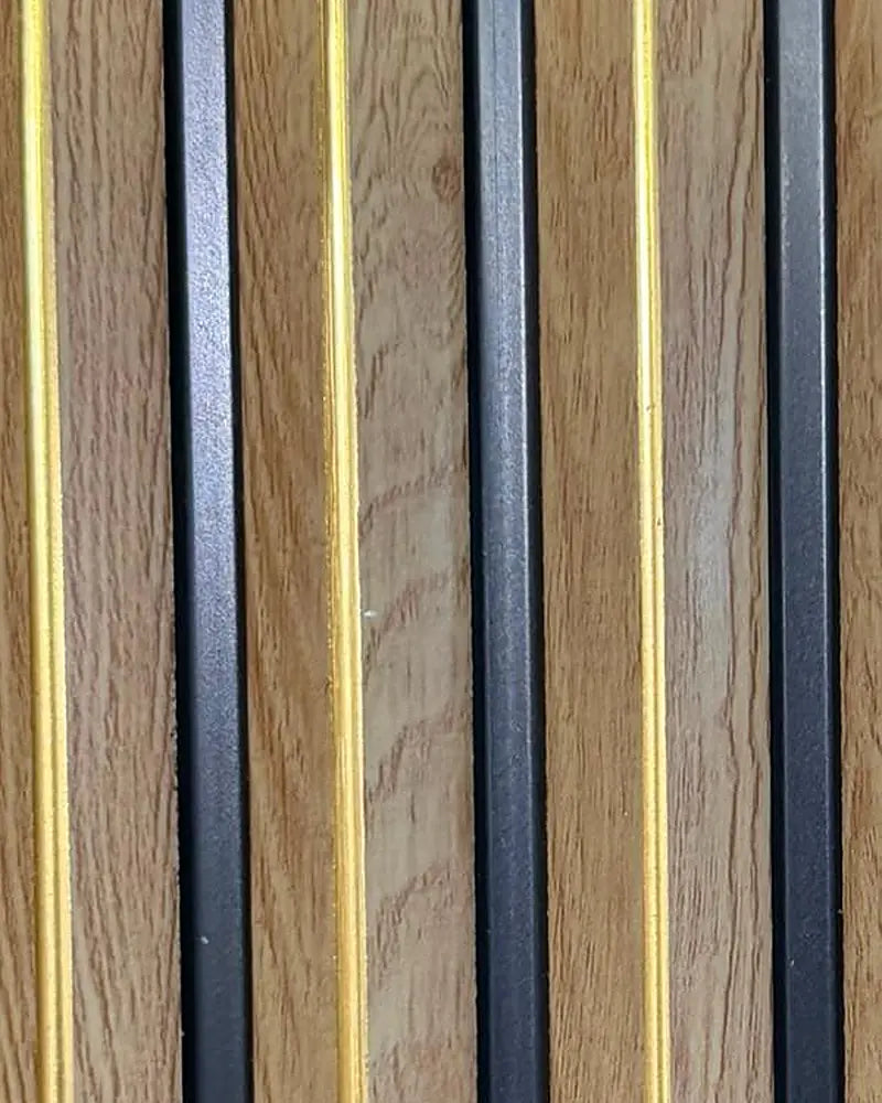 Oak Wood/Gold Effect Panel