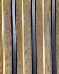 Oak Wood/Gold Effect Panel